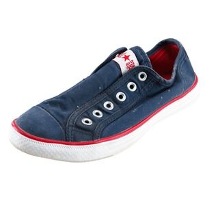 Converse Women's All Star Fashion Sneaker Size 6 Blue Fabric Slip-On Casual Shoe